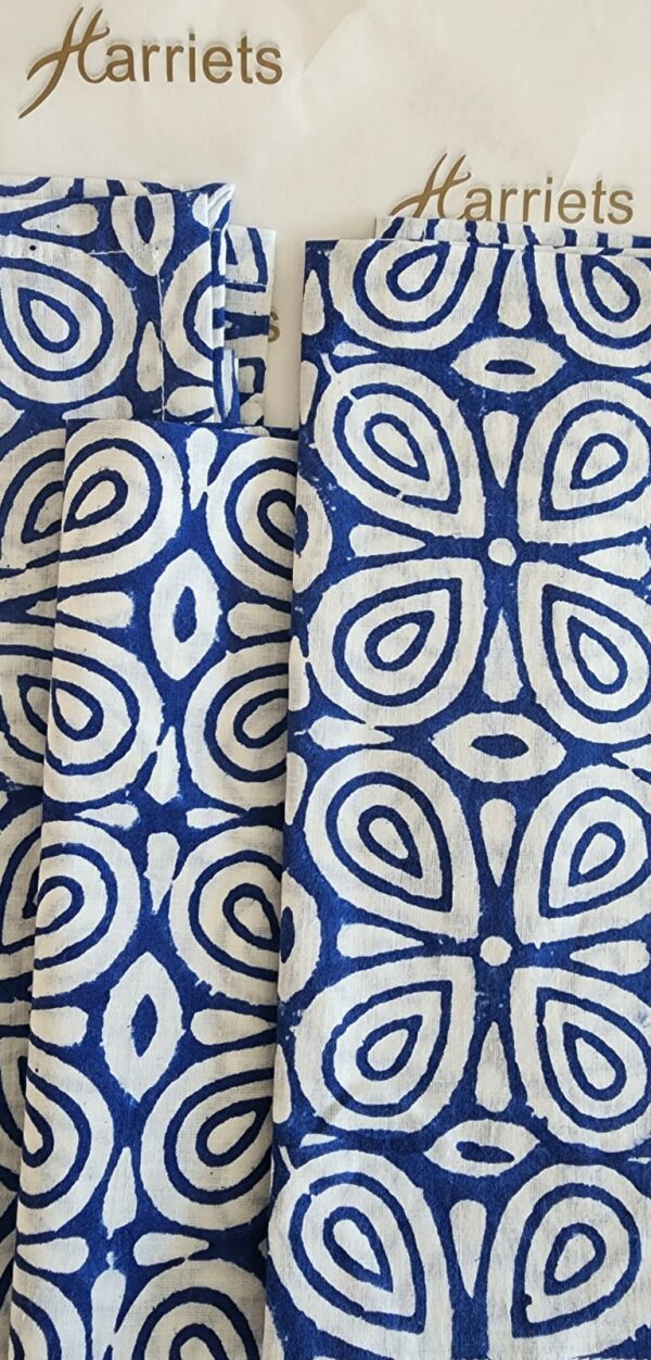 Blue Abstract Napkins 40*40 Set of 4 -100% Indian Cotton Hand Block Printed