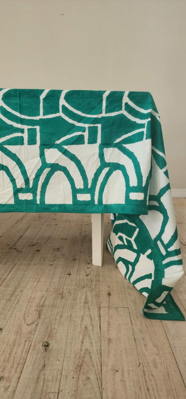 African Green Tablecloth – 100% Cotton Indian Block Printed