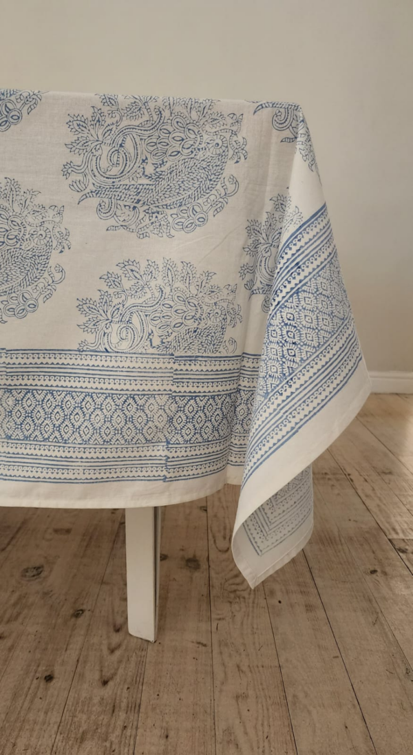 Blue Birds Tablecloth – 100% Cotton Indian Block Printed