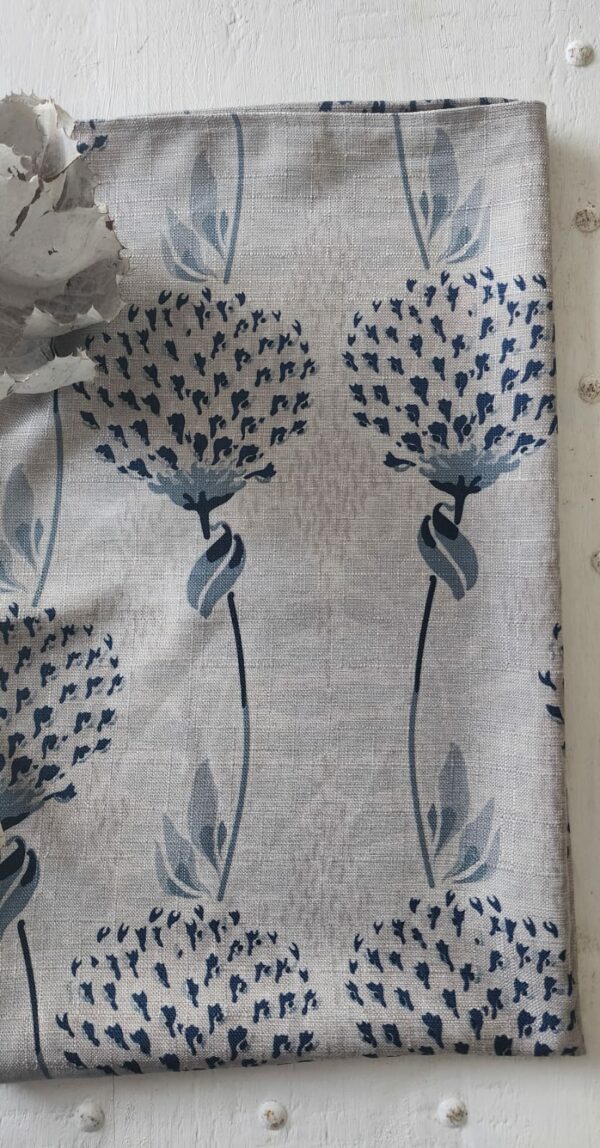 African Flower Blues Linen Feel Throw 140*170