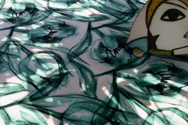 Tulip Green Drip-Dry Tablecloth