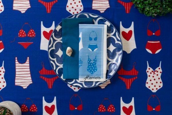 Summer Fun Drip-Dry Tablecloth Red & Blue