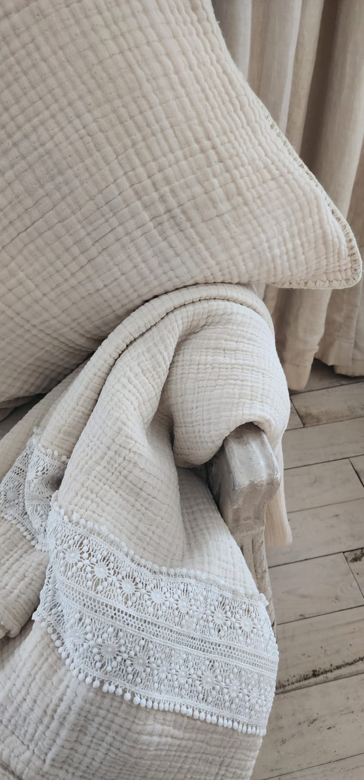 SOFT MUSLIN CREAM CUSHION COVER 65*65CM