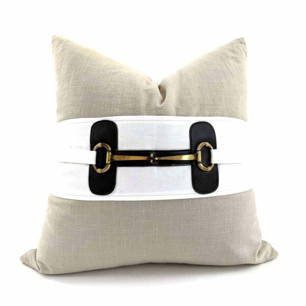 Linen Sash Natural with Metal Horse Bit