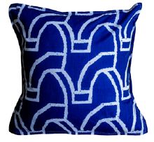 African Dance Blue Cushion Cover