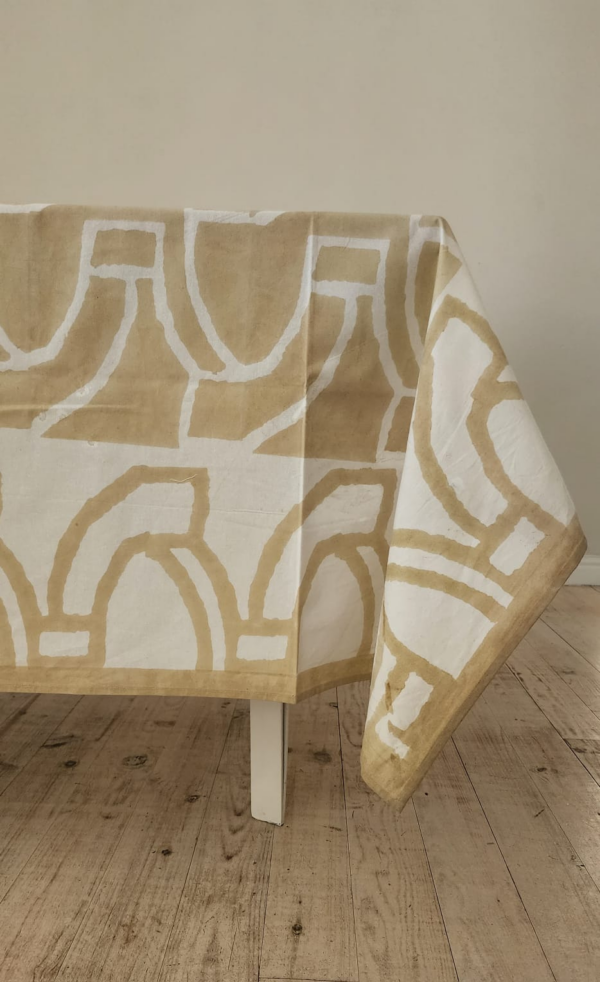 African Natural Tablecloth – 100% Cotton Indian Block Printed