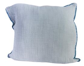 Soft Muslin Blue with Darker Blue Stitching Cushion Cover 65*65cm