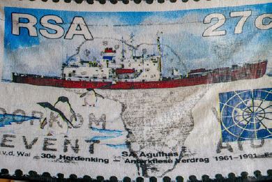 Vintage Postcard Linen Feel Throw 140*170