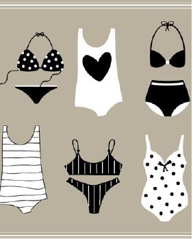 Summer Fun Drip-Dry Tablecloth Natural & Black