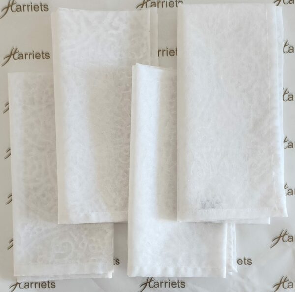 Organza White Napkins 40*40cm Set of 4 – 100% Indian Cotton Hand Block Printed
