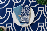 African Dance Blue Drip-Dry Tablecloth