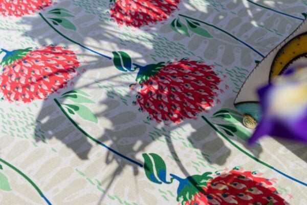 African Flower Red & Green Drip-Dry Tablecloth