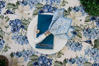 Blue Blossoms Drip-Dry Tablecloth
