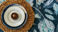 Blue Feather Drip-Dry Tablecloth