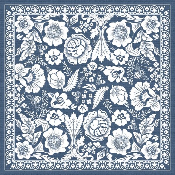 Natural Flower Blue Table Runner