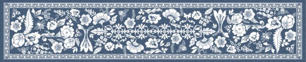 Natural Flower Blue Table Runner