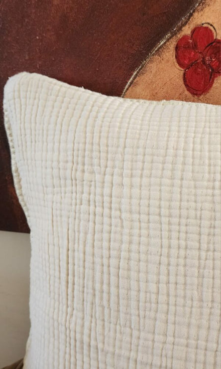 SOFT MUSLIN CREAM CUSHION COVER 65*65CM