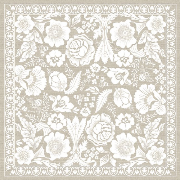 Natural Flower Linen Feel Throw 140*170cm