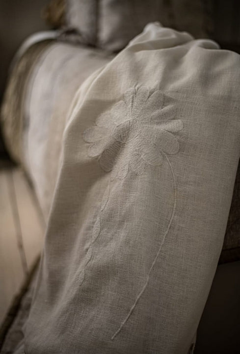 Falling Flower Soft Linen Feel Throw