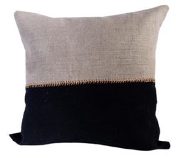 Linen Natural and Black Line Handstitch