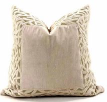 Fine Cut Out Natural Velvet Cushion