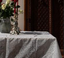 Organza White Tablecloth – 100% Cotton Indian Block Printed