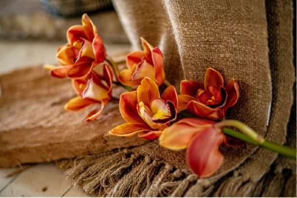 Raw Silk Textured Throws – Dark Natural