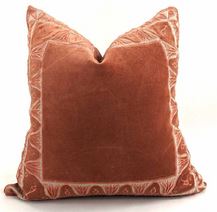Fine Cut Out Rust Velvet Cushion
