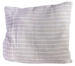 LINEN PLEATED 3 PIN-TUCK NATURAL STRIPE